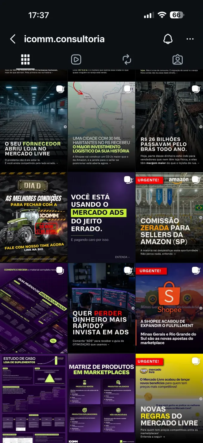Perfil de ICOMM antes