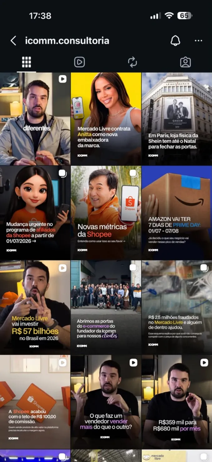 Perfil de ICOMM depois
