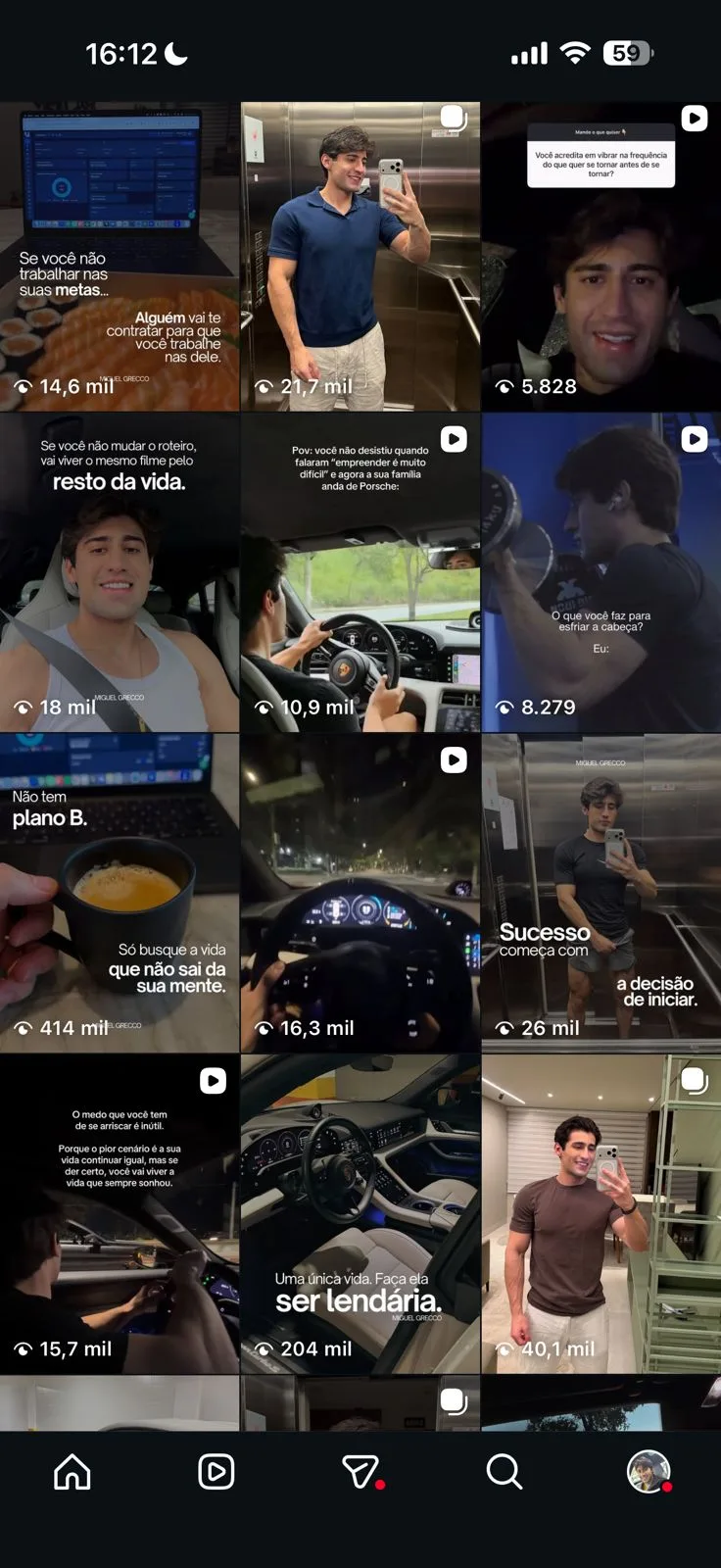 Perfil de Miguel Grecco depois